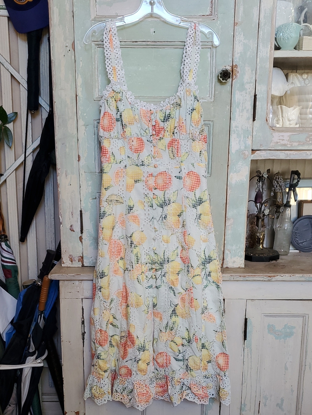 Anthropologie Ruffled Eyelet Dress